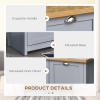 MDF Rustic 4-Compartment Storage Cabinet Grey - Image 6