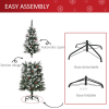 5FT Artificial Christmas Tree Pencil Tree Berries Pinecones Foldable Feet Green - Image 6