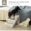Portable Dog Steps Non-slip Pet Stairs 3-Step Design for High Beds Sofas, Cream - Image 6