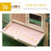 Wooden Rabbit Hutch Bunny Cage Guinea Pig House w/ Slide-out Tray Outdoor Run - Image 6