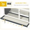 Wooden Rabbit Hutch Small Pet Habitat w/ Dropping Tray Openable Asphalt Roof - Image 6