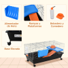 89cm Small Animal Home Cage for Rabbit Ferret Chinchilla w/ Wheels Black - Image 6