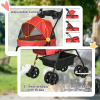Pet Stroller No-Zip Foldable Travel Carriage with Brake Basket Adjustable Canopy - Image 6
