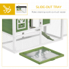 Rabbit Hutch Wood Bunny Cage for Outdoor Indoor w/ Pull Out Tray Run Ramp Green - Image 6
