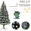 5ft White Light Christmas Tree 90 LEDs Star Topper Tri-Base Pre-Lit Home - Image 6