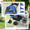 Pet Stroller Foldable Travel Carriage with Brake Basket Adjustable Canopy - Image 6