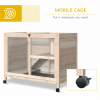 Indoor Rabbit Hutch Guinea Pig House Bunny Cage Openable Roof, Natural - Image 6