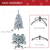 4 Feet Prelit Artificial Snow Flocked Christmas Tree Warm LED Light Green White - Image 6