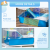 Hamster Cage Rodents House w/ Tubes Exercise Wheel, Water Bottle - Blue - Image 6