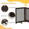 MDF Dog Gate Step over Panel Fence Expandable Folding w/Latch Support Feet Brown - Image 6