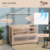 3-Tier Wooden Hamster Cage, Roden Small Animals Hutch, Ladders, Natural Wood - Image 6