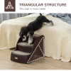 Portable Dog Steps Non-slip Pet Stairs 3-Step Design for High Beds Sofas, Brown - Image 6