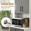 Kitchen Buffet 2 Cabinets, 3 Drawers Countertop, 60x40x150cm, Grey White - Image 6
