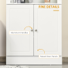 Kitchen Cupboard with 6-tier Shelving, Sideboard Double-door , White - Image 6