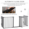 Pet Gate 5-Panel Dog Playpen for Indoor Stair Barrier W/ Walk Through Door Black - Image 6