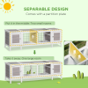 Indoor Rabbit Hutch Separable Guinea Pig Cage Bunny Run w/ Slide Out Tray - Grey - Image 6