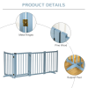 Wooden Foldable Dog Safety Barrier w/ 4 Panels for Small&Medium Dogs Blue Grey - Image 6