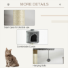 Cat Tree, Multi-Floor Pet Playhouse w/ Solid Scratching Post, Light Grey - Image 6