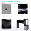 Computer Desk with Sliding Keyboard Tray Storage Drawer Shelf Black - Image 6