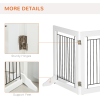 Foldable Dog Gate Freestanding Wooden Pet Barrier w/ 3 Panels, 2 Support Feet - Image 6