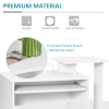 Computer Desk with Sliding Keyboard Tray Storage Drawer Shelf White - Image 6