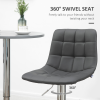 Set of 2, Adjustable Breakfast Dining Stools Swivel and Footrest, Grey - Image 6