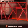 Gaming Desk L-ShapedPC Workstations Monitor Stand 49.25" x 49.25" x 29.5" Red - Image 6