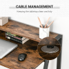 Office PC Workstation Storage Shelf Color Rustic Brown Metal Frame - Image 6