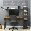 Computer Desk 6 Tier Storage Industrial Workstation Rustic - Image 6
