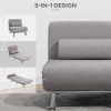Linen Upholstered Elevated Single Sofa Bed Grey - Image 6