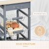 Kitchen Island Trolley w/ 4 Baskets 2 Side Racks Drawer Dark Grey - Image 6