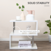Side Table 2 Tier Storage Shef Organizer Bookcase End Desk Stand Display White - Image 6