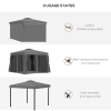 3 x 3m Gazebo Canopy 2 Tier Roof, Mosquito Net, Aluminum, Dark Grey - Image 6