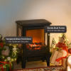 1800W Tempered Glass Electric Fireplace Heater Black - Image 6