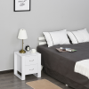 Particle Board 2-Drawer Bedside Table White - Image 6