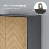 Wardrobe Cabinet Wood Grain 90x50x190cm-Grey/Oak - Image 6