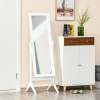 Tall Freestanding Dressing Mirror w/Adjustable Tilt White - Image 6