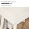 Dressing Table Vanity Set Makeup Desk with Round Mirror Cushioned Stool White - Image 6