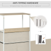 Chest of Drawers with 4 Fabric Bins White - Image 6