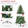 1.5m 5ft Pre-Lit Christmas Tree Artificial Spruce Warm White LED Metal Stand - Image 6