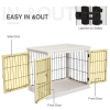 Wooden Dog Crate End Table Pet Puppy Cage w/Metal Wire for Small Dog White - Image 6
