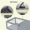 Tortoise House with Mesh Roof, Small Pet Reptile Wooden House, Grey - Image 6