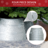 HOMCOM 66cm Christmas Tree Collar with Hollow Snowflake Patterns Silver - Image 6