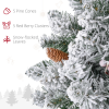 HOMCOM 60cm Flocked Christmas Wreath with Lights Pine Cones Red Berries Green - Image 6
