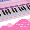 37 Key Musical Mini Piano Electrionic Keyboard Microphone Stool Pink - Image 6