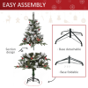 4FT Artificial SnowDipped Christmas Tree Foldable Berries White Pinecones Green - Image 6