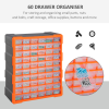 60 Drawers Parts Organiser Wall Mount Storage Cabinet Nuts Bolts Tools Clear - Image 6