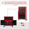 Portable Toolbox Tool Box Top Chest Cabinet Garage Storage Roll Cab Red HOMCOM - Image 6