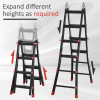 4M Aluminium Duo Ladder Telescopic Herringbone Multi-Purpose DIY Non-Slip - Image 6