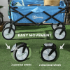 Pull Along Cart Folding Cargo Wagon Trailer Trolley For Beach Garden w/ Handle - Image 6